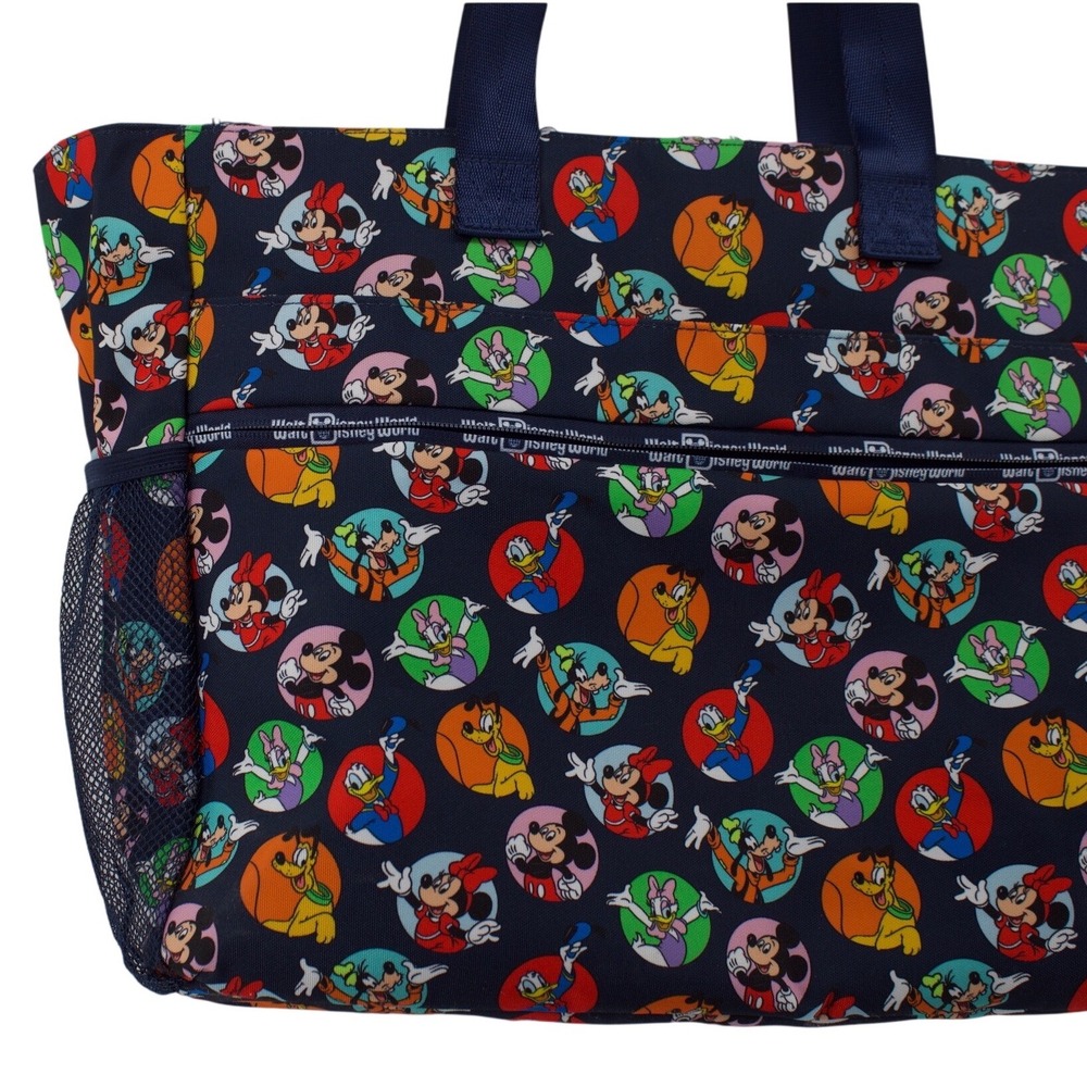 Walt Disney World Tote Laptop Bag Blue Mickey Friends Travel Parks Vacation Chic - Picture 10 of 13